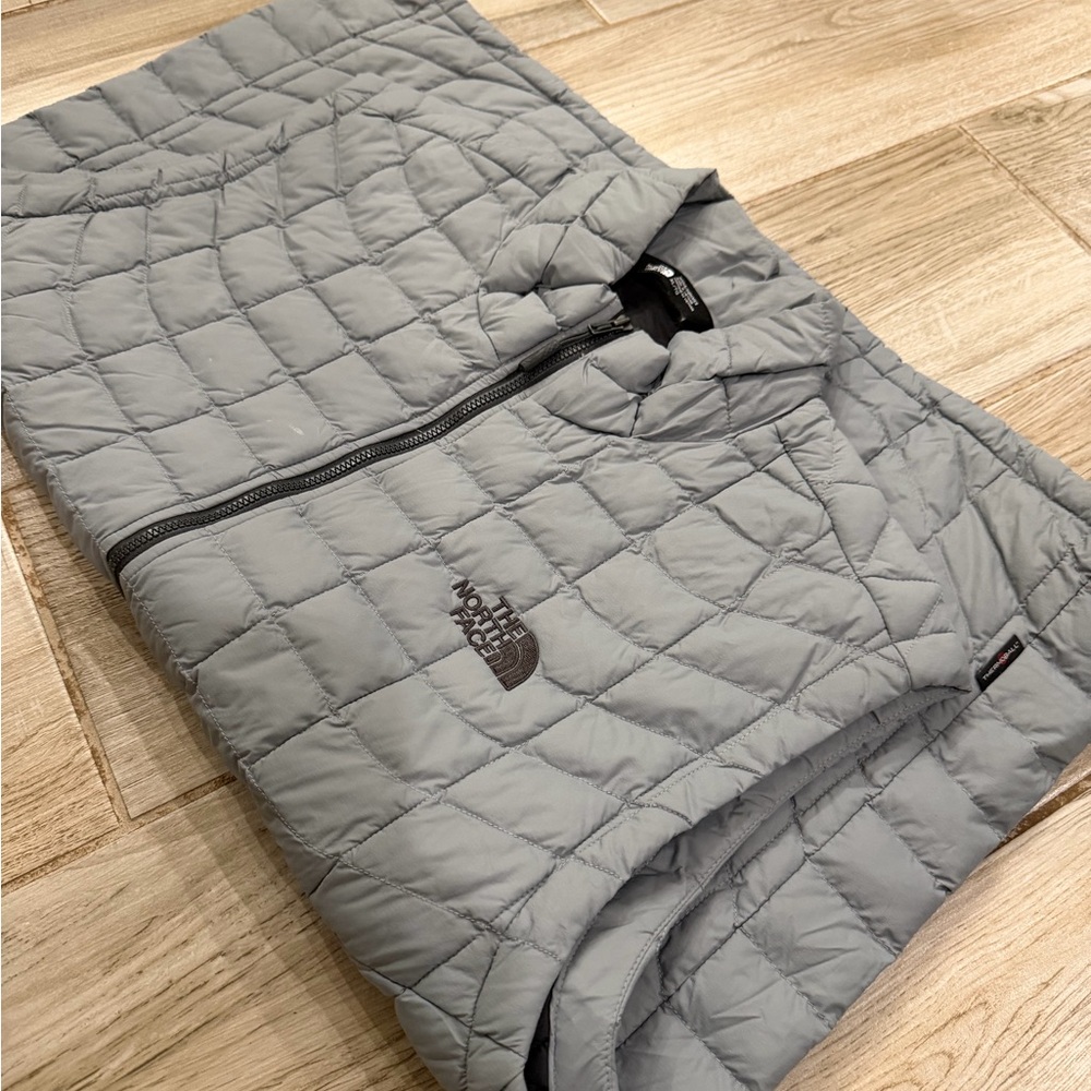 The North Face Light Gray Thermoball Quilted Jacket